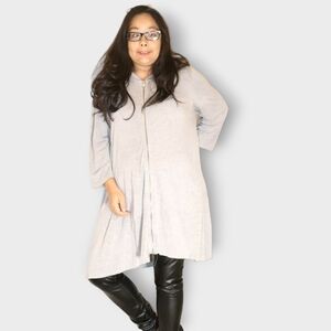 💛ST TOPEZ WEST WOMENS SIZE LARGE ZIPPER SWEATER MIDI  DRESS WITH HOOD
